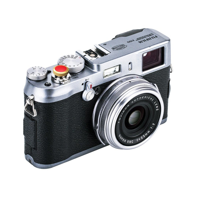 Camera Soft Release Button JJC Shutter Button for Fuji Fujifilm X-E4 X-T4 X-T3 X-T2 X-T30 X-T20 X-T10 X-PRO3 X-PRO2 X-PRO1 X100V X100F X100T X100S X-E3 for Sony RX10 IV III RX1RII RX1R RX1 Gold & Red