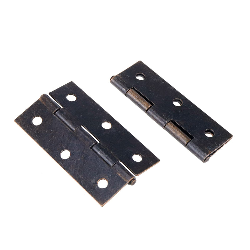 T Tulead Hinges Small Box Hinges Iron Door Hinges Furniture Hardware Hinges Heavy Duty 2.4"x1.5",Red Bronze,10PCS with Mounting Screws Red Bronze,2.4"x1.5",10pcs