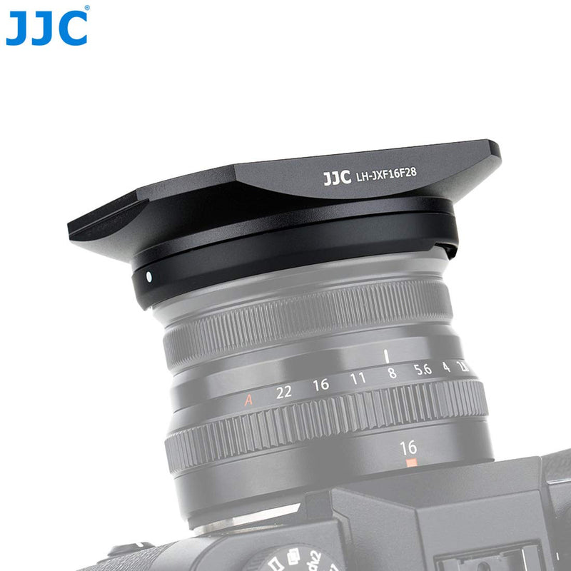 JJC Metal Bayonet Lens Hood for Fujinon XF16mmF2.8 R WR Lens, Fujinon XF 16mm F2.8 R WR Lens Hood, Fuji XF 16mm 2.8 Lens Hood, Compatible with FUJIFILM XF 16mm f/2.8 R WR Lens, Slide Design Hood Cap LH-JXF16F28