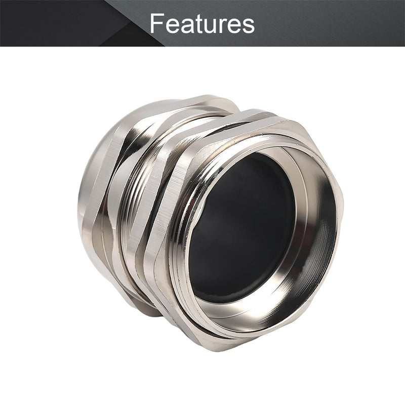 Fielect Metal Waterproof M47 Cable Glands Joints Adjustable Connector Silver for 25-33mm Dia Cable Models : M47*1.5 1pcs