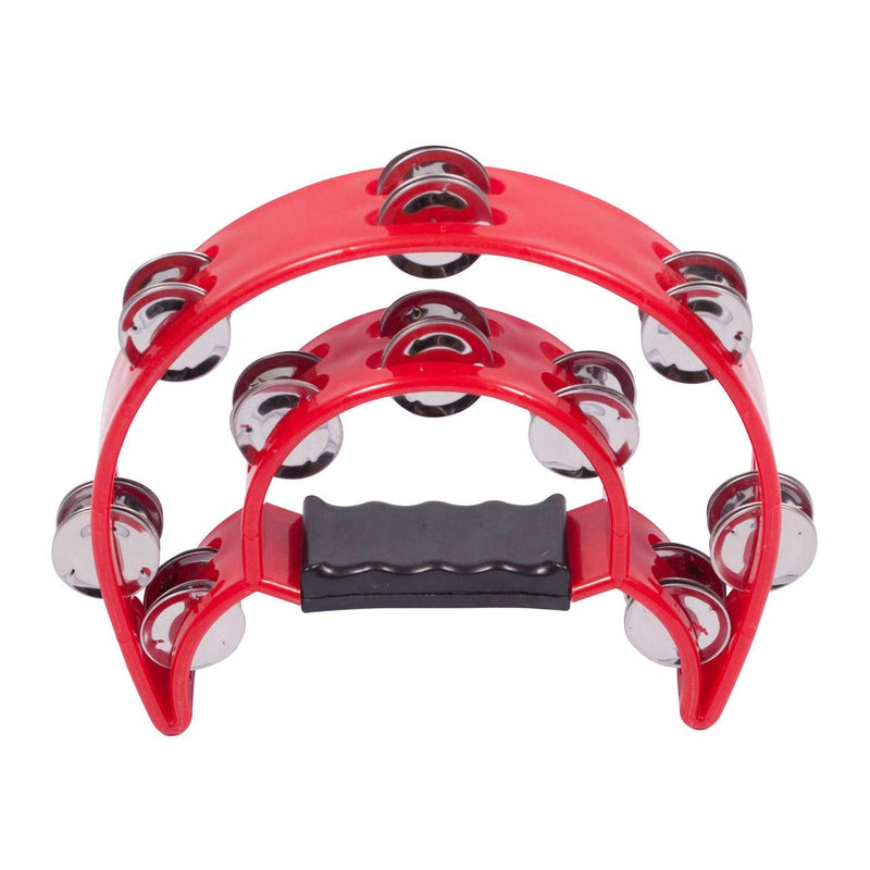 X8 Drums Deluxe Crescent Tambourine, Red