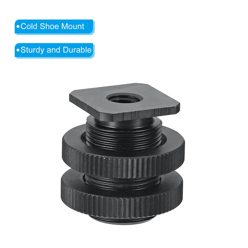 PATIKIL Male 5/8" to Female 1/4" Camera Hot Shoe Mount, Flash Cold Shoe Mount Tripod Screw Adapter for DSLR Rig, Black Male 5/8" to Female 1/4"