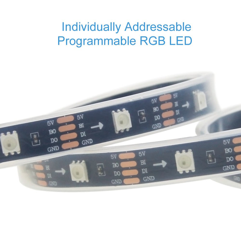 [AUSTRALIA] - ALITOVE 16.4ft WS2813 Upgraded WS2812B Individually Addressable Programmable RGB LED Strip 5m 150 LEDs Signal Break-point Continuous Transmission LED Pixels Lights Waterproof IP67 Black PCB 5V DC 