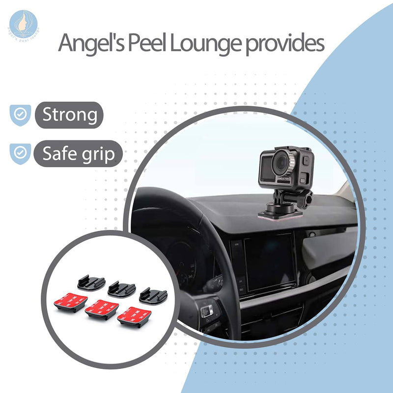 Angel’s Peel Lounge Helmet Adhesive Sticky Mount – Flat Mount for GoPro Cameras– Tape Mount to Your Helmet/Bike/Board/Car-Adhesive Car Accessory – Action Camera Mount – Premium Camera Accessories