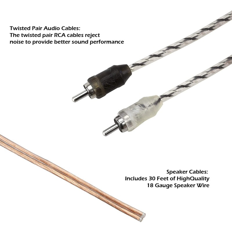 [AUSTRALIA] - Scosche Install Centric ICAK10 True 10 Gauge Hybrid OFC 2-Channel High Current Amplifier Wiring Kit Complete Car Amp Kit Twisted Pair Audio Cables, In-Line Fuse Holder 10 Gauge 2CH Complete 