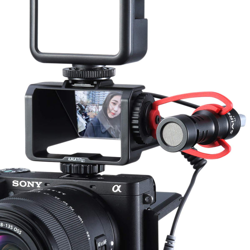 UURig R031 Camera Selfie Flip Screen, Cold Shoe Mount for Mic Light Vlog Filmmaking YouTube Live Stream Photographing Accessory for Sony a6000/a6300/a6400/a6500/a6600/A7III/A7R3/A7M3 Nikon Canon