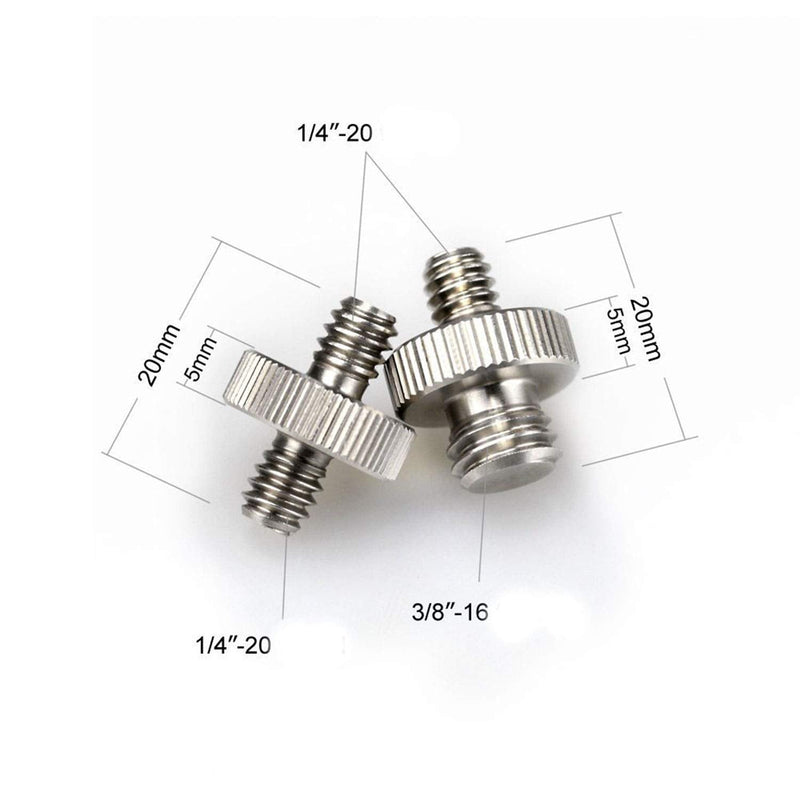 Maxmoral 3 Sets 1/4 Inch to 3/8 Inch Threaded Screw Mount Adapter Set for Camera Tripod Monopod DSLR Camera Flash Trigger - Female to Female Adapter, Male to Male Screw, Reducer Bushing Screw