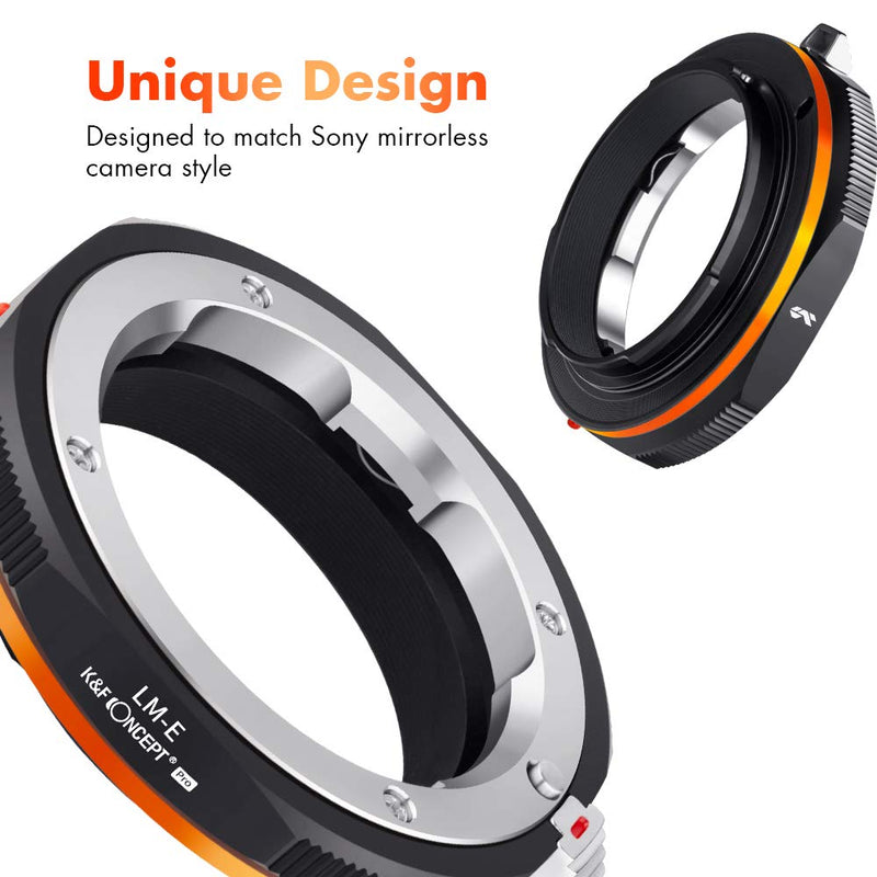 K&F Concept Lens Mount Adapter for Leica M Lens to Sony Alpha Nex E-Mount Camera Body with Matting Varnish Design LM-NEX