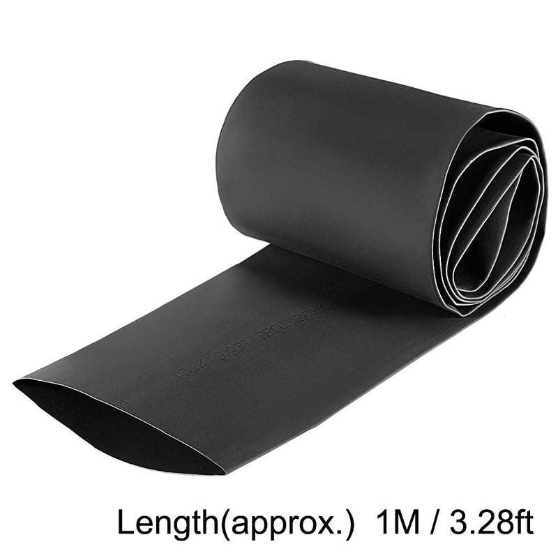 uxcell Heat Shrink Tubing, 70mm Dia 113mm Flat Width 2:1 Ratio Shrinkable Tube Cable Sleeve 1m - Black