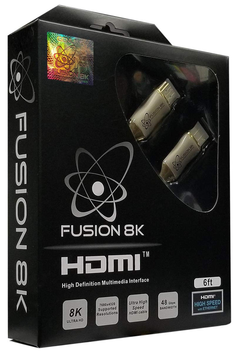 Fusion8K HDMI 2.1 Cable Supports 8K @60Hz and 4K @120Hz Compatible with All TVs, BluRay, Xbox Series X, PS5 (10 Feet) 10 Feet
