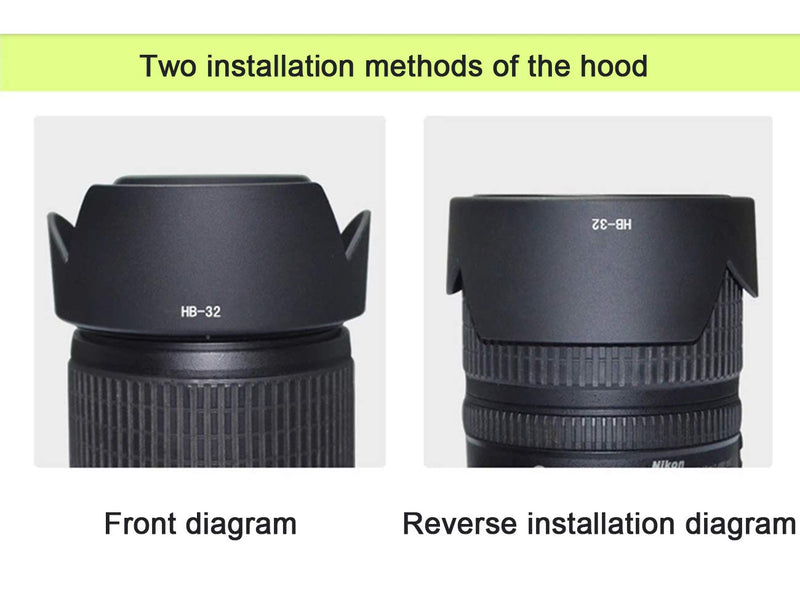 FANZR HB-32 Lens Hood Compatible for Nikon 18-140mm f/3.5-5.6G Lens, 18-135mm f/3.5-5.6G Lens, 18-105mm f/3.5-5.6G Lens, 18-70mm f/3.5-4.5G Lens.