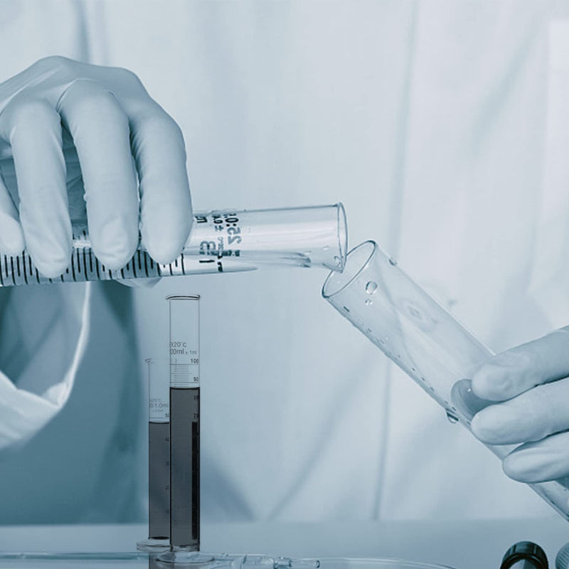 Thick Glass Graduated Cylinder Measuring Liquid Lab Hexagon Base Cylinders Come with Cylinder Brush (Glass, 25ML)