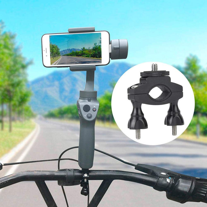 Tonysa Bicycle Camera Bracket, Aluminium Alloy 1/4" Screw Bicycle Bike Mount, for DJI OSMO Action, for Gopro 7 6 5 4, for SJCAM, for XiaoYi Action Cameras, for Handlebars with Diameter of 1.3 3.2cm