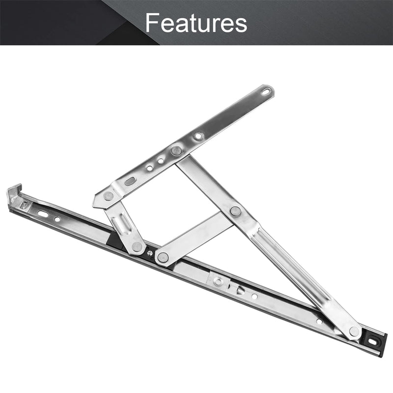 MroMax 14Inch Casement/Hanging Window Hinge and 202 Stainless Steel Silver Tone 1PCS