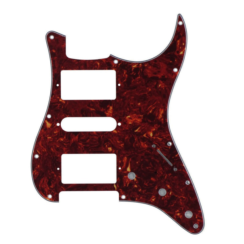 FLEOR HSH Strat Pickguard & Tremolo Cavity Cover Guitar Backplate w/Screws for American/Mexican Standard Strat Modern Style Guitar Replacement, 4Ply Red Tortoise Shell