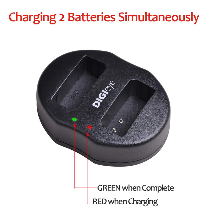 LP-E10 LPE10 E10 DIGIeye Battery (1-Pack) and Rapid USB Dual Charger for Canon EOS Rebel T3, T5, T6, T7, Kiss X50, Kiss X70, EOS 1100D, EOS 1200D, EOS 1300D, EOS 2000D