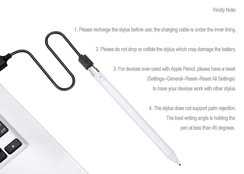 Stylus Pens for Touch Screens, Compatible with iPhone iPad and Other Tablet Fine Point Stylist Active Stylus Pen Pencil Rotary Switch (Black) Black