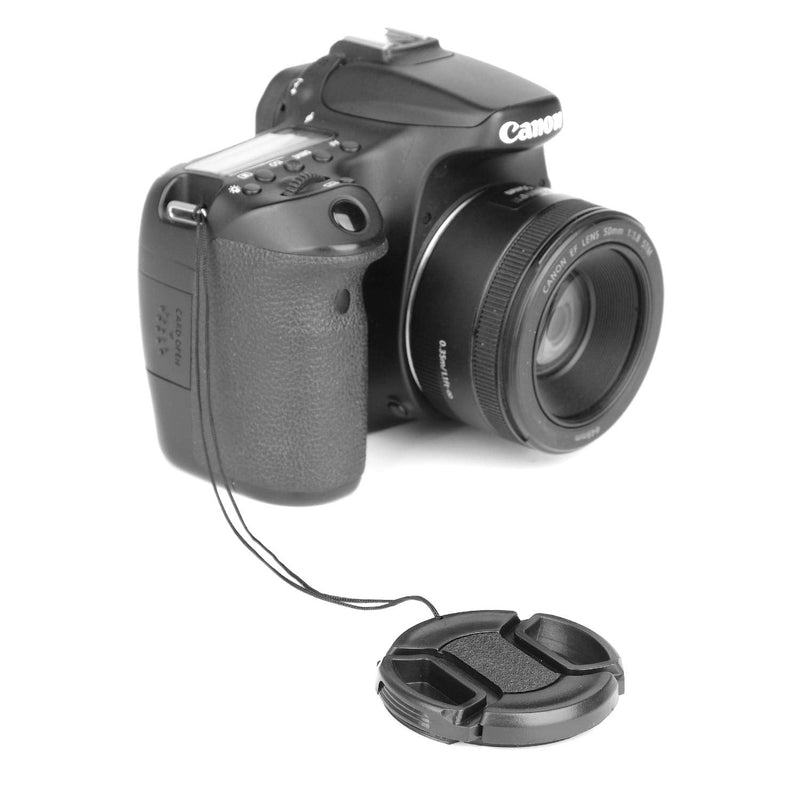 58mm Lens Cap Compatible with Canon Nikon,4 PCS Camera Lens Cap with 4 PCS Leash Lens Cap Keeper Holder,ChromLives Lens Cap 58mm with Lens Cap Strap Compatible with Nikon Canon Sony and More DSLR Lens Cap with Leash 4pack