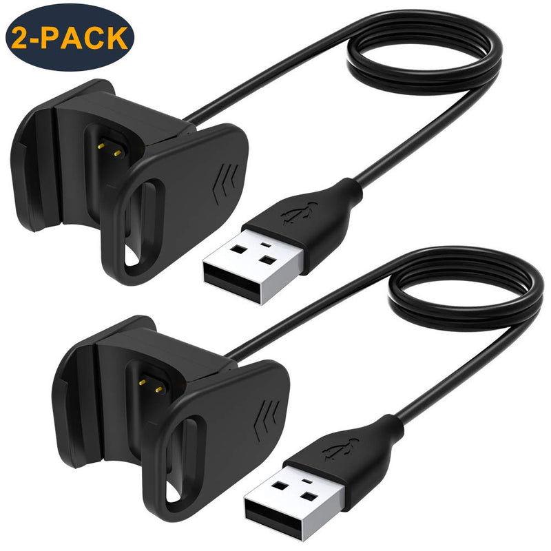 CAVN 2 Pack Charger Cable Compatible with Fitbit Charge 3, Replacement USB Charging Cable Cord Clip Dock Accessories Adapter for Charge 3 / Charge SE Smartwatch 2018