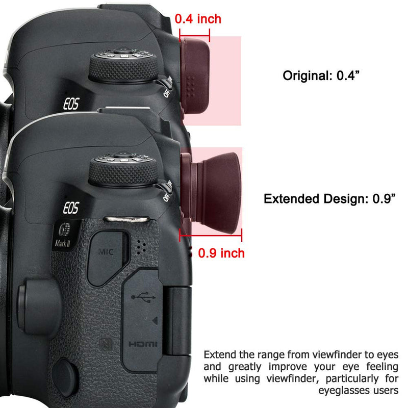 [AUSTRALIA] - JJC Eb Ef Eyecup Eyepiece Eyeshade for Canon T8i T7i T6s T6i T5i SL3 SL2 T7 T6 T5 T3 5D Mark II 6D Mark II 90D 80D 77D 70D 60D 60Da Viewfinder Replace Canon Eb Ef Cup Soft Silicone Extended Design Replaces Canon EB/EF 