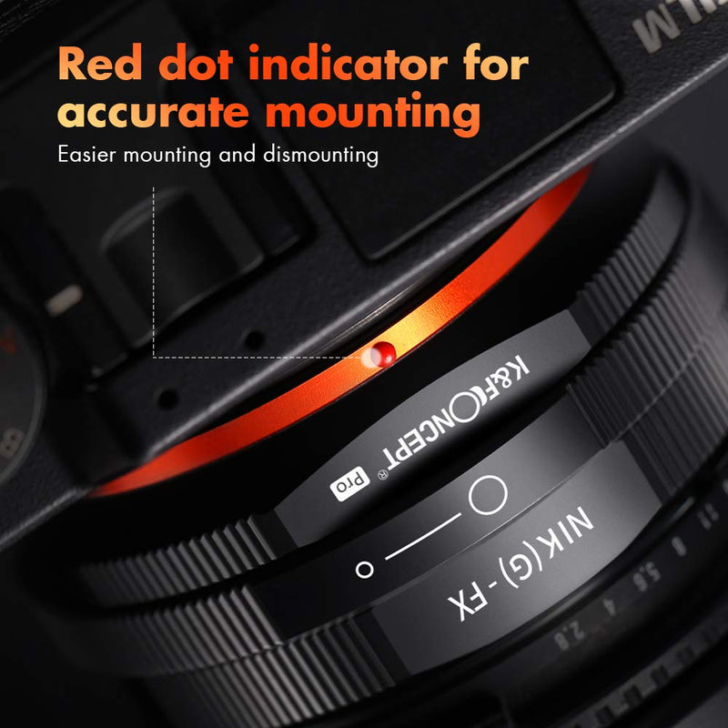 K&F Concept Lens Mount Adapter with Aperture Control Ring for Nikon G/F/AI/AIS/D/AF-S Mount Lens to Fujifilm Fuji X-Series X FX Mount Cameras with Matting Varnish Design for Fuji XT2 XT20 XE3 XT1 X-T2