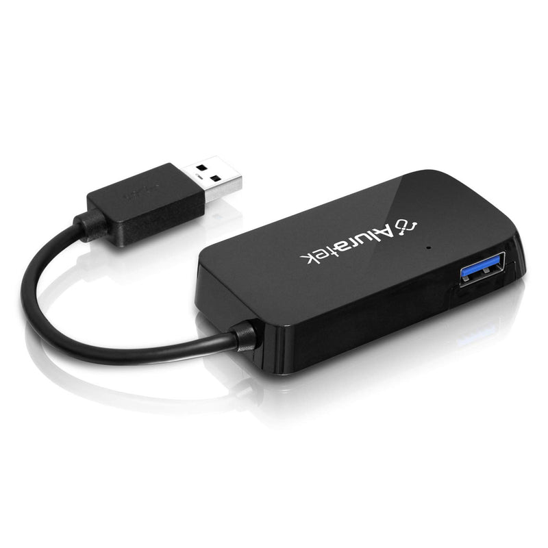 Aluratek 4-Port USB 3.1 SuperSpeed Hub with Attached Cable (AUH2304F)