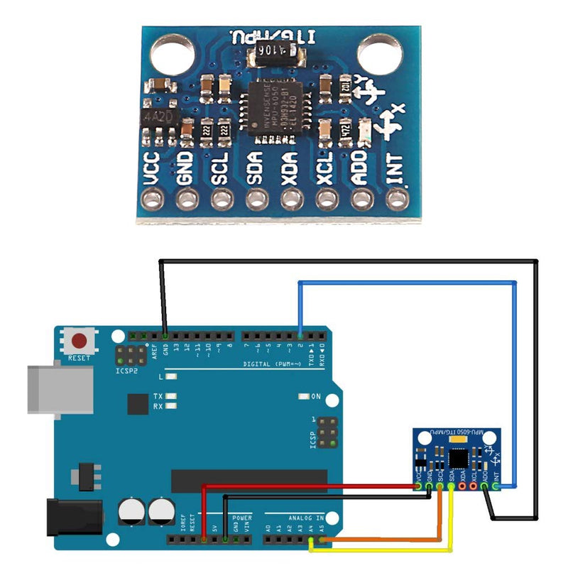 ALMOCN 3PCS GY-521 MPU-6050 MPU6050 Module 3 Axis Accelerometer 6 DOF 6-axis Gyroscope Sensor Module 16 Bit AD Converter Data Output IIC I2C for Arduino