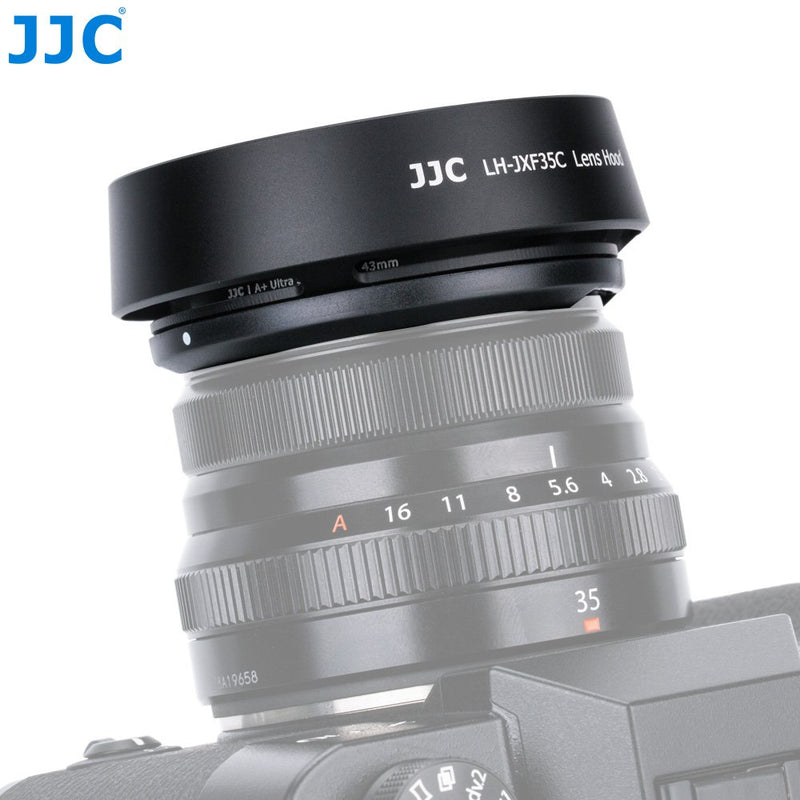 JJC BLACK Metal Bayonet Lens Hood for FUJINON XF 35mm F2 R WR/ FUJINON XF 23mm F2 R WR, Fuji 35mm F2 Lens Hood, Fuji 23mm F2 Lens Hood, 35mm F2 Hood, 23mm F2 Hood, Replaces Fujifilm LH-XF35-2 Hood LH-JXF35C Black