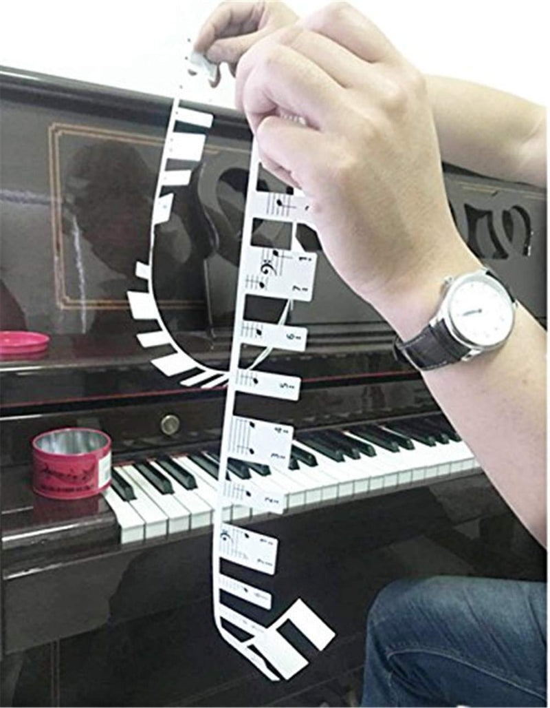 Piano Stickers for Learning Piano or Keyboard ，Overall Installation,No Glue ，No Need to Cut,Easy to Carry ，Reusable, Upgraded Version and Good Quality