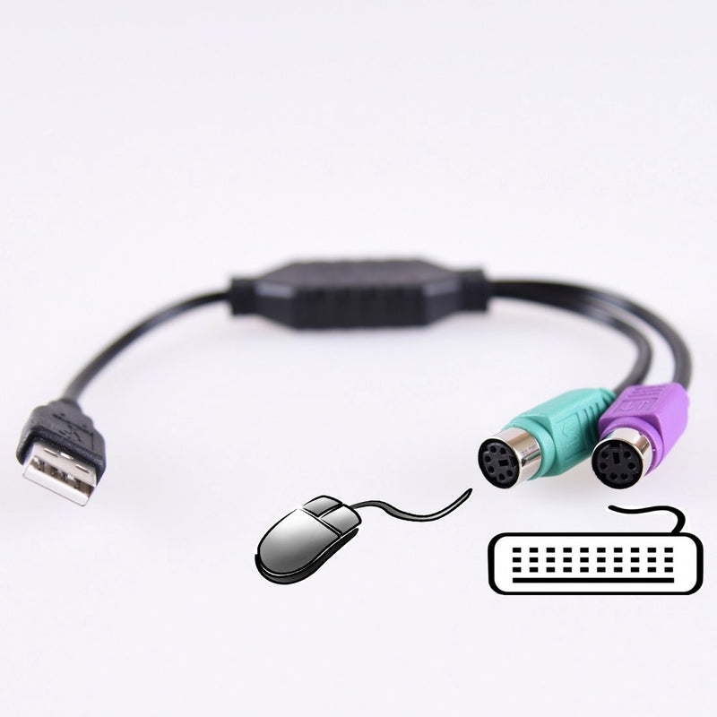 Top-Longer USB Male to PS/2 Female Converter Cable Cord Converter Active Adapter PS2 Keyboard Mouse Cable