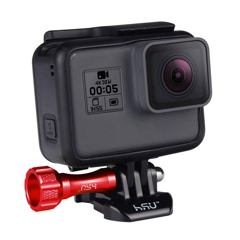 HSU Aluminum Thumbscrew Set + Wrench for Gopro Session, Hero 10, 9, (2018),Hero 8,7,6, 5, 4, 3+, 2, 1, AKASO Campark and Other Action Cameras (3pcs,Red) Thumbscrew Set + Wrench(Red)