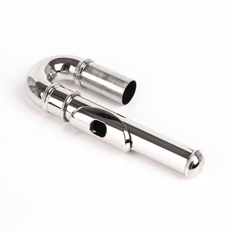 lovermusic Copper Nickel-plated Flute Curved Head Joint Musical Accessories Silver