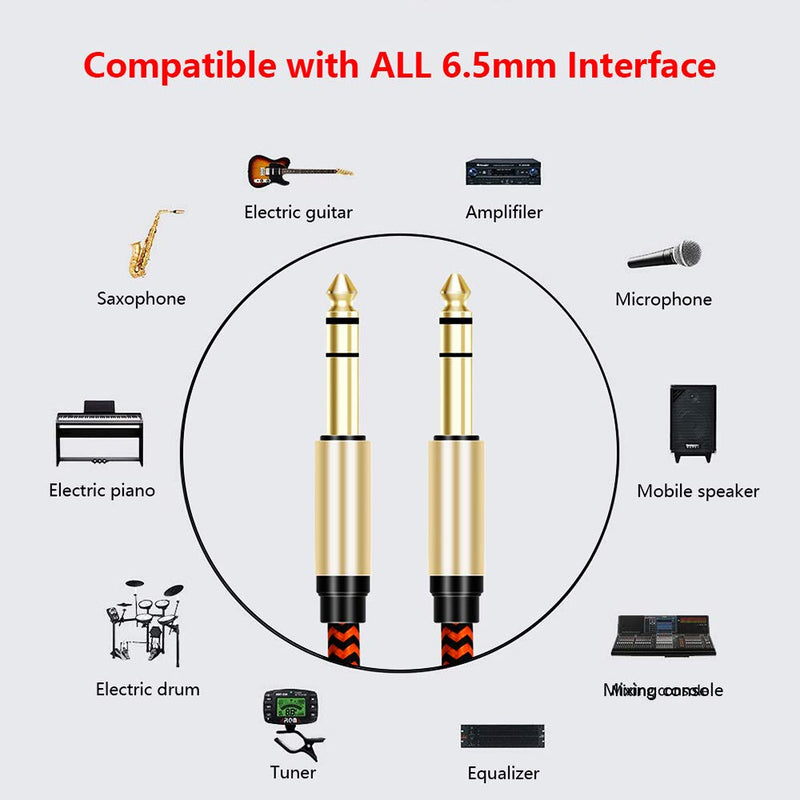 [AUSTRALIA] - 6.35mm Guitar Cable 25ft,LiuTian Guitar Cable 6.35mm Mono Jack 1/4 Inch TS Unbalanced Patch Speaker Cable Braided Instrument Male to Male Cord for Electric Bass Guitar Keyboard, Pro Audio. 