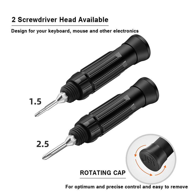 Keycap Puller Keycap Remover 3 in 1 Multifunctional Keycap Removal Tool with 1.5/2.5 Cross Head Screwdriver for Keyboard