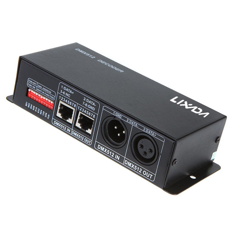 [AUSTRALIA] - Lixada DC 12V-24V 3 Channel DMX Decorder LED Controller for RGB 5050 3528 LED Strip Light Black 