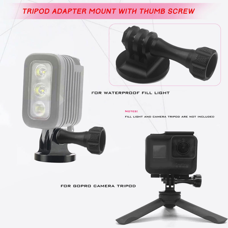 Tripod Mount Adapter,Gopro Tripod Mount Aluminum,Gopro Tripod Adapter Mount,Compatible with GoPro Hero 9, 8, 7, 6, 5, 4, DJI Osmo, Sjcam, Xiaoyi Action Cameras Aluminum alloy black