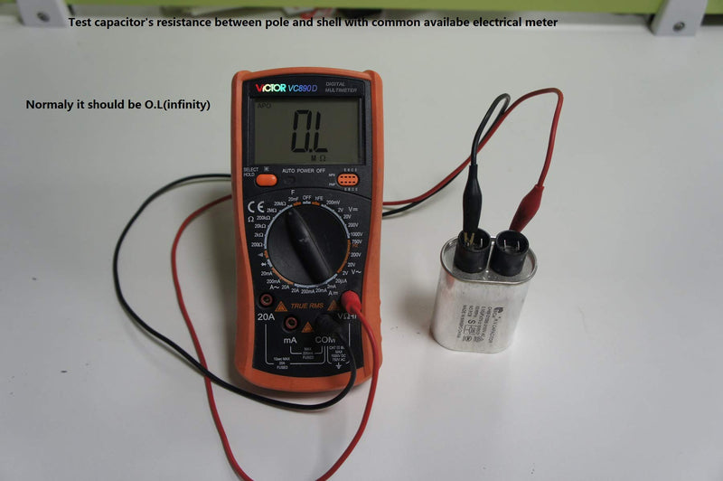 BlueNatHxRPR 0.91 uF MFD Microwave Capacitor Replacement with 4.8x0.5mm/0.19x0.02in Terminal 2100V AC High Voltage Capacitor