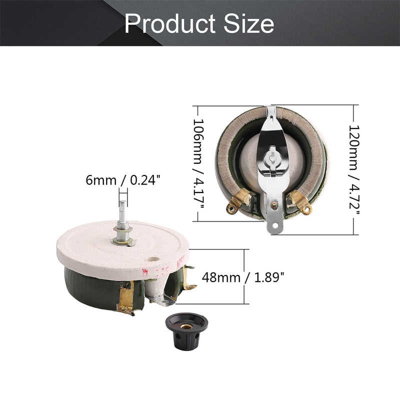 [AUSTRALIA] - Fielect 150W 500 Ohm Ceramic Wirewound Potentiometer Linear Rotary Resistor Rheostat with Knob 150W 500R 