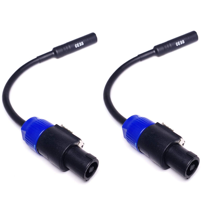 [AUSTRALIA] - CESS-025 1/4 TS Female To Speakon Speaker Cables - Speakon to 6.35 mm Mono Jack Adapter - Speaker Plug Adapter 1/4" To Twist Lock Speak-On - 2 Pack 