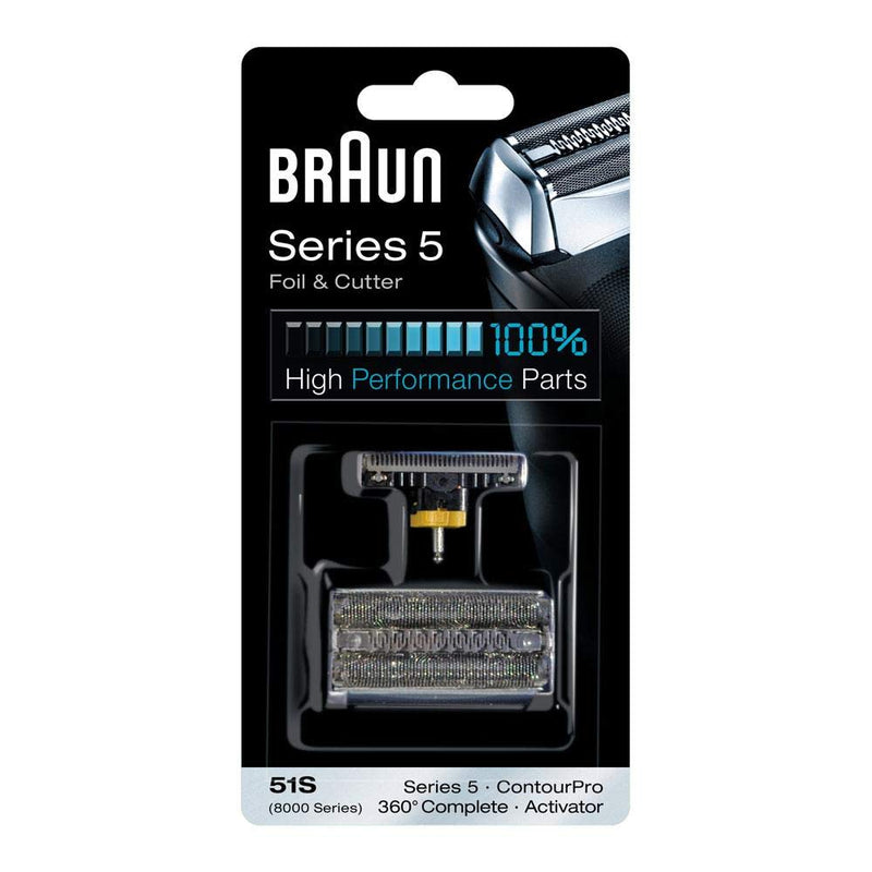 BRAUN 51S 8000 Series 5 360 Complete Activator ContourPro Shaver Foil & Cutter Head Replacement Pack, 2 Count