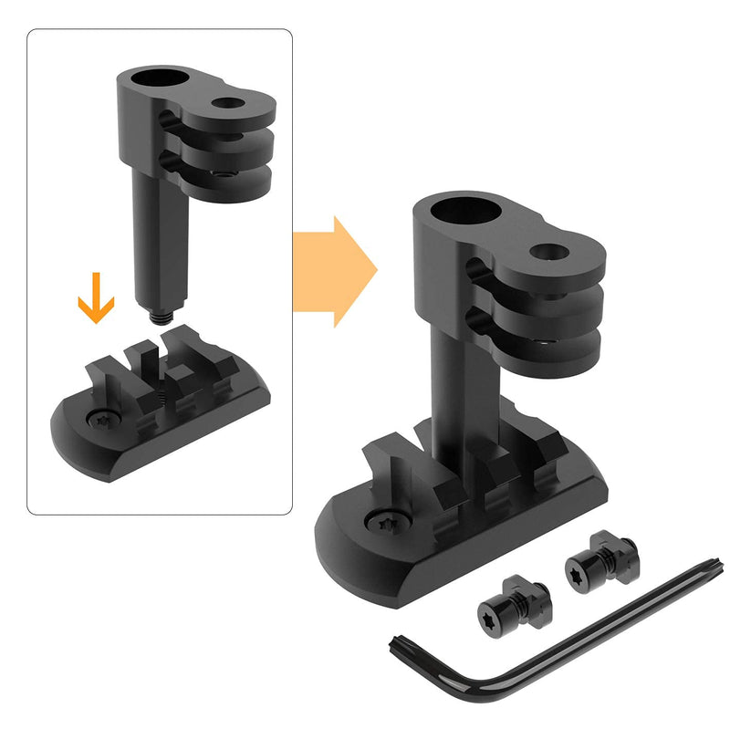 Xaegistac Mlok GoPro Mount, 2 in 1 Side Gun Rail Mount for GoPro and Mlock Picatinny Rail, 90 Degree Camera Mount for Mlok System