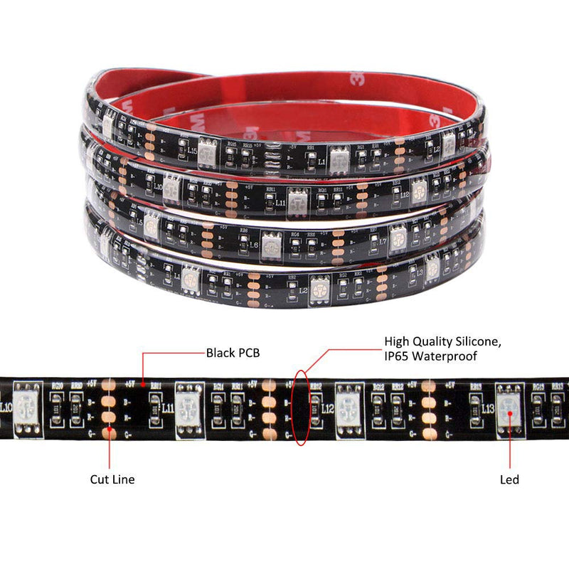 [AUSTRALIA] - Led Strip Lights Battery Powered abtong RGB Led Strip Rope Lights Waterproof Led Lights with Remote Control Flexible Led Strip Lighting 2M 6.56ft 