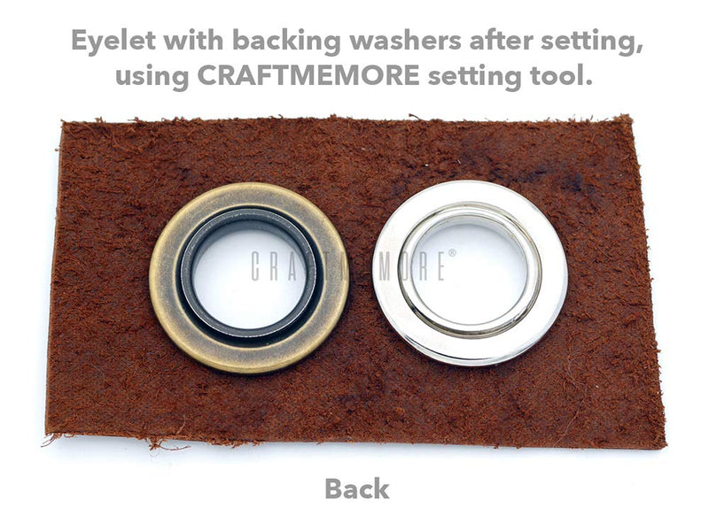 CRAFTMEMORE 1/2" Grommet Tool Kit Eyelet Setting Tool Grommet Setter Hole Punch Cutter & Pack of 10 Grommets (1/2 (13mm) Inside Diameter) 1/2" (13 mm)