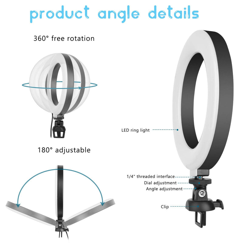 6" Ring Light for Laptop with Stand & Clip on, Video Conference Lighting, Zoom Lighting for Computer, Laptop Webcam Light for Zoom Meetings, Makeup, Selfie, Tiktok (Dimmable & 2M USB Cable) 6 inch Light