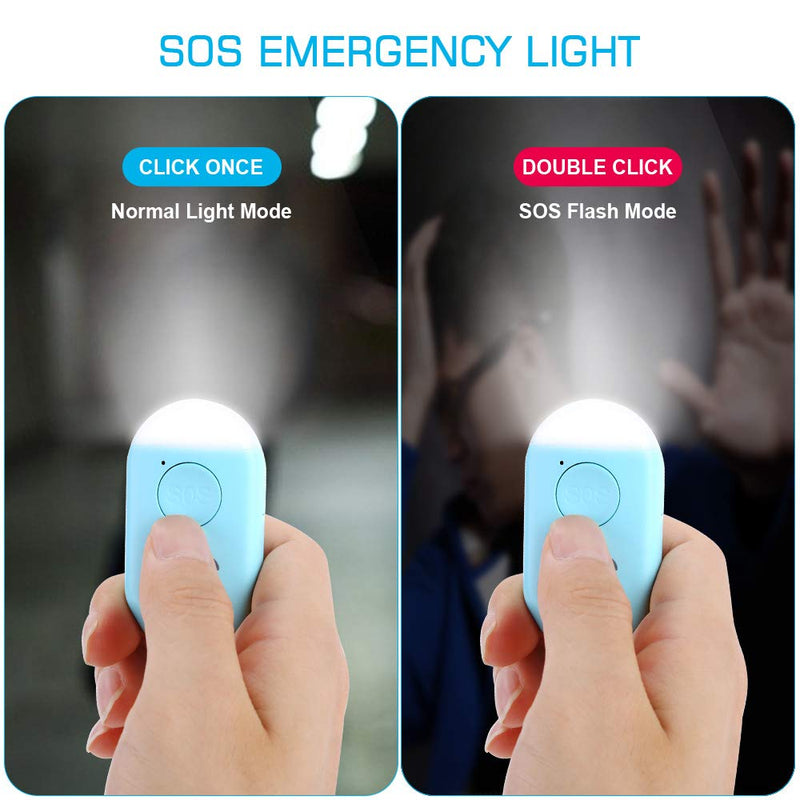 YDO Safe Personal Alarm, 130db Personal Safety Alarm Siren Song for Women Keychain with USB Rechargeable, LED Flashlight, Emergency Self Defense Safe Sound for Kids & Elderly 2 Pack (Blue&Pink) Blue&Pink