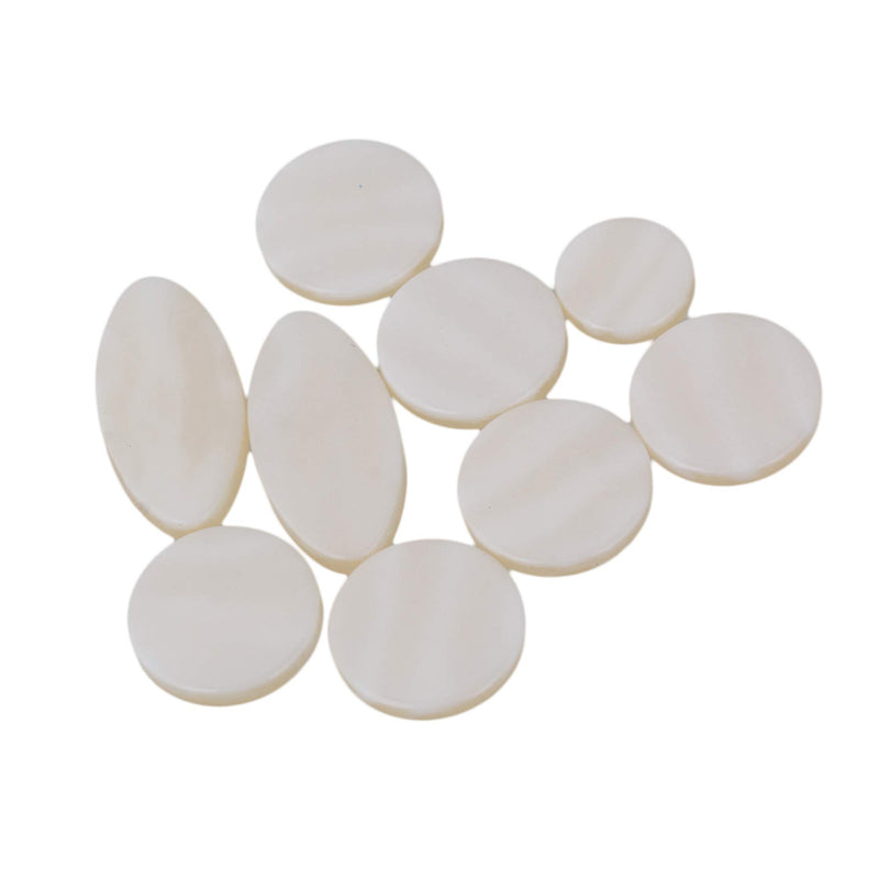 Yibuy Plastic Key Buttons Replacement Inlays Pearl for Alto Tenor Treble Sax Pack of 9 Creamy-white Color