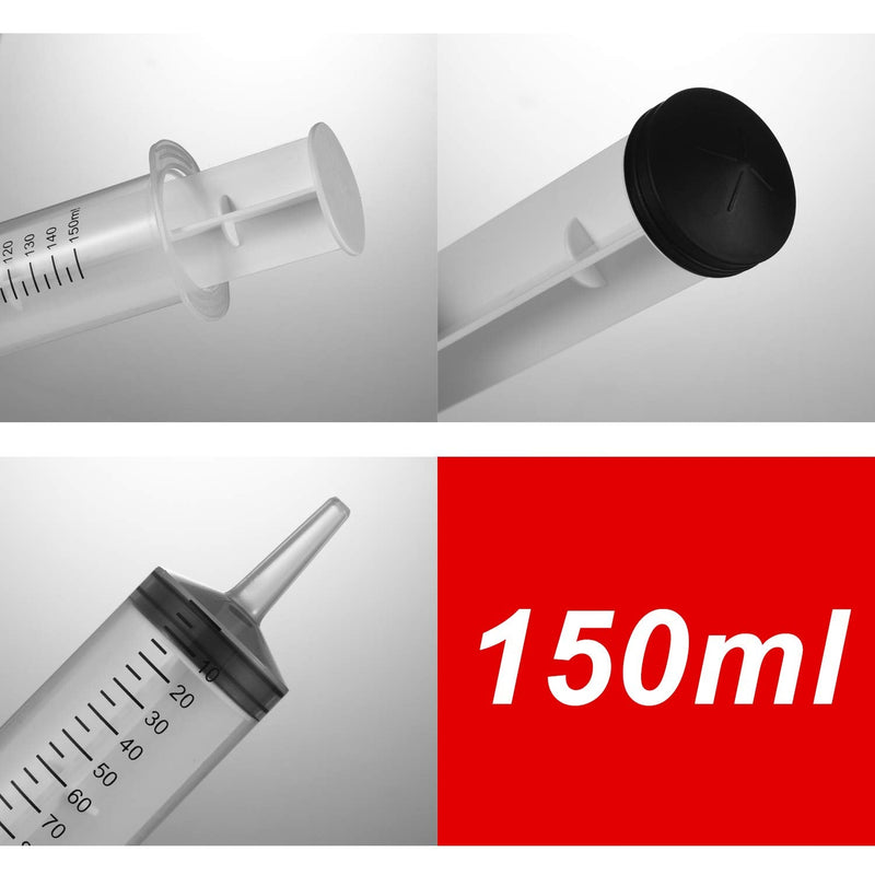 2 Pack Large Syringes (150 ML), Large Plastic Garden Industrial Syringes for Scientific Labs, Measuring, Watering, Refilling, Filtration Multiple Uses,more size choice:100ML