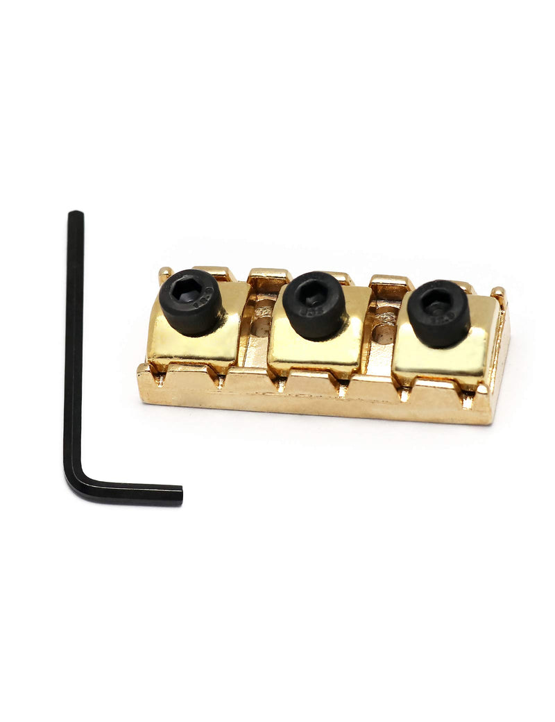Holmer Electric Guitar String Locking Nut for Flord Rose Style Tremolo Bridge with Mounting Screws and Wrench (Gold) Gold