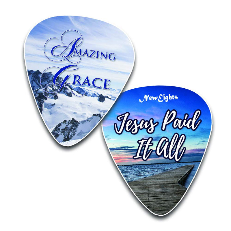 Jesus Loves Me Guitar Picks -12 Pack Celluloid Medium - Cool Acoustic and Electric guitar Accessories - Unique Gift for Men and Women Guitarists - Best Stocking Stuffers Jesus Loves Me