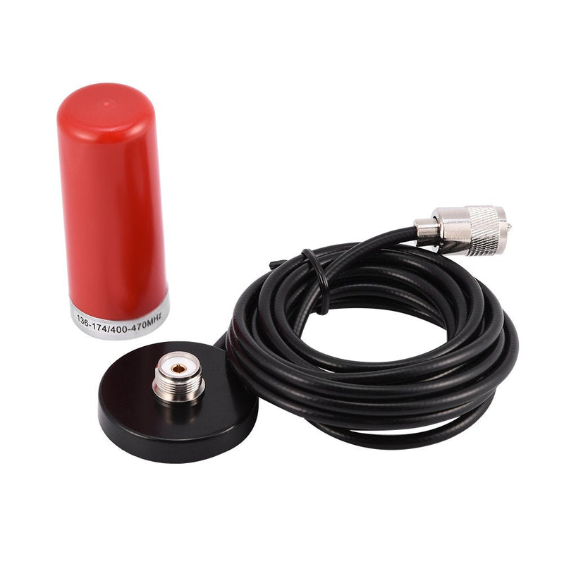 Zerone VHF/UHF Dual-Band Vehicle Mobile Radio Antenna with Magnetic Mount Base Cable for Car Two-Way Radio Walkie-Talkie(Red)
